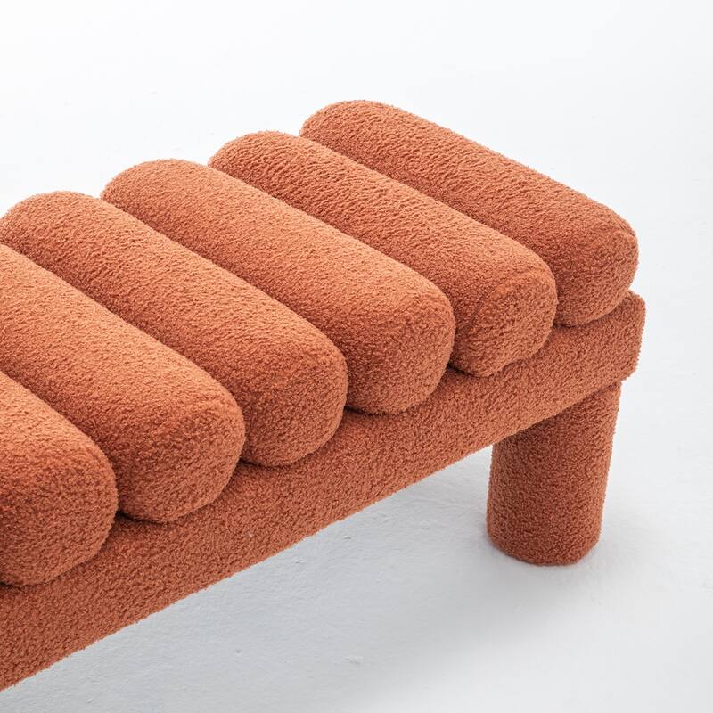 SEYNAR Modern Teddy Velvet Upholstered Rentangle Ottoman