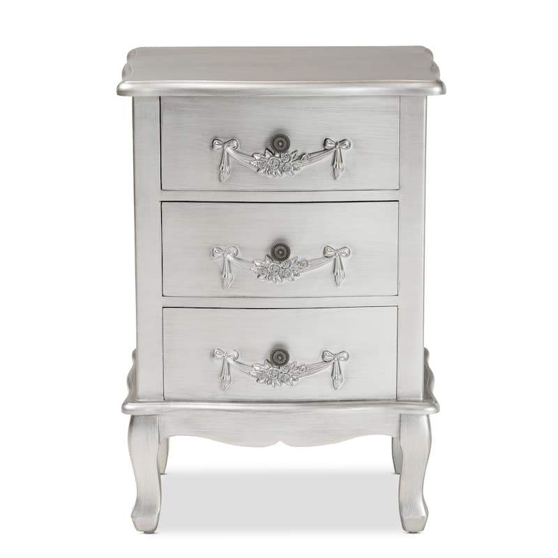 Baxton Studio Callen Classic and Traditional Wood 3-Drawer End Table