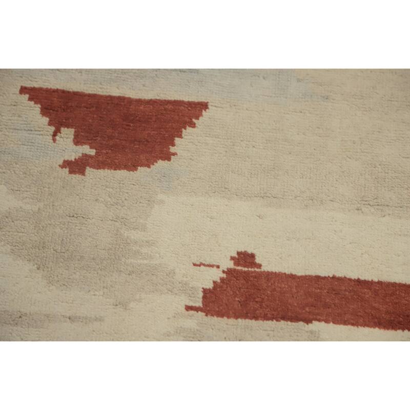 Geometric Gabbeh Vegetable Dye Area Rug Handmade Wool Carpet - 11' 10'' X 9' 0''