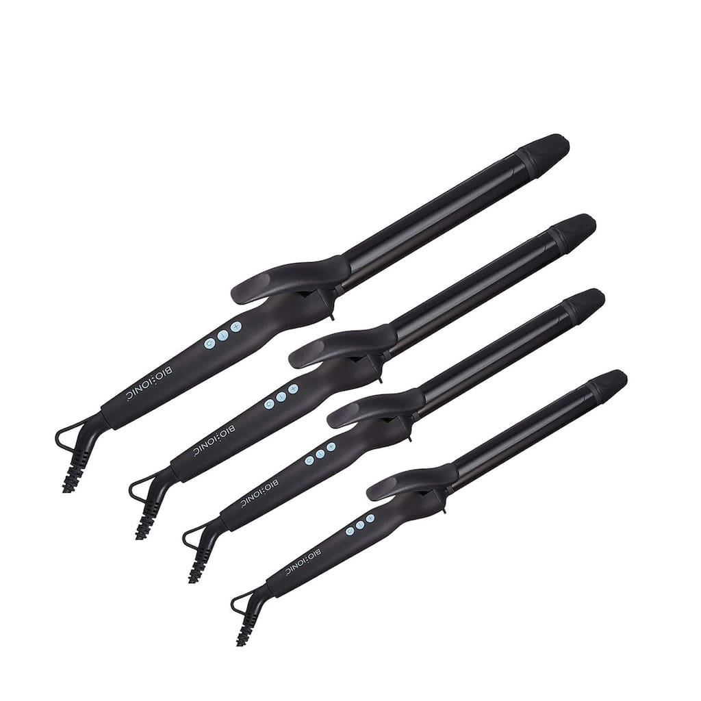 BIO IONIC Long Barrel Curling Hair Iron Set of 4 Irons 0.75" 1" 1.25" 1.5"