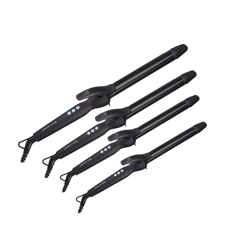 BIO IONIC Long Barrel Curling Hair Iron Set of 4 Irons 0.75" 1" 1.25" 1.5"