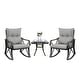 preview thumbnail 9 of 14, COSIEST 3-piece Outdoor Rocking Chair Chat Set with Side Table