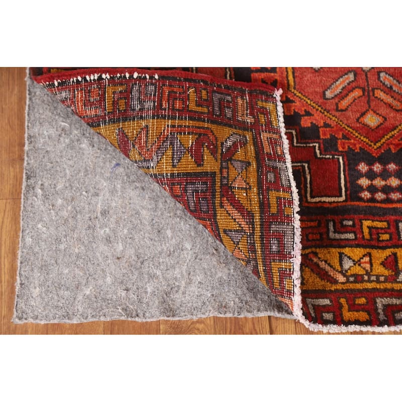 Orange Ardebil Persian Vintage Runner Rug Handmade Wool Carpet - 3'9"x 13'3"