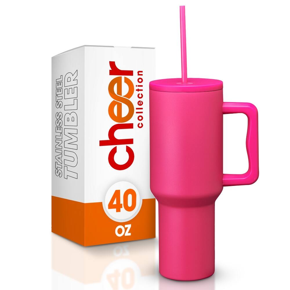 Cheer Collection Insulated Tumbler with Reusable Straw