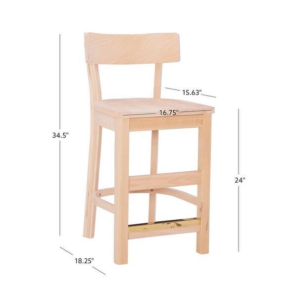 Mauldin Unfinished Farmhouse Counter Stool (Set of 2) Bed Bath