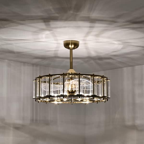 Tobias 29 Inch Brass Finish Modern Fandelier - N/A - On Sale - Bed Bath ...