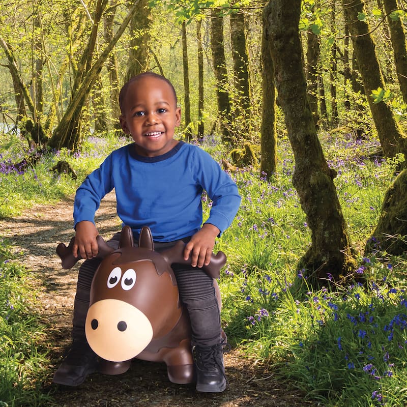Toddler Boys and Girls Wildlife Hopper Bounce Toy, Moose