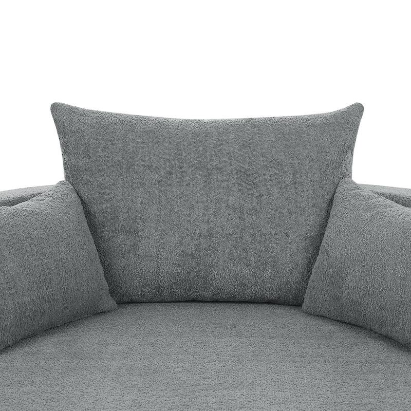 Swivel Barrel Chair with 3 Pillows