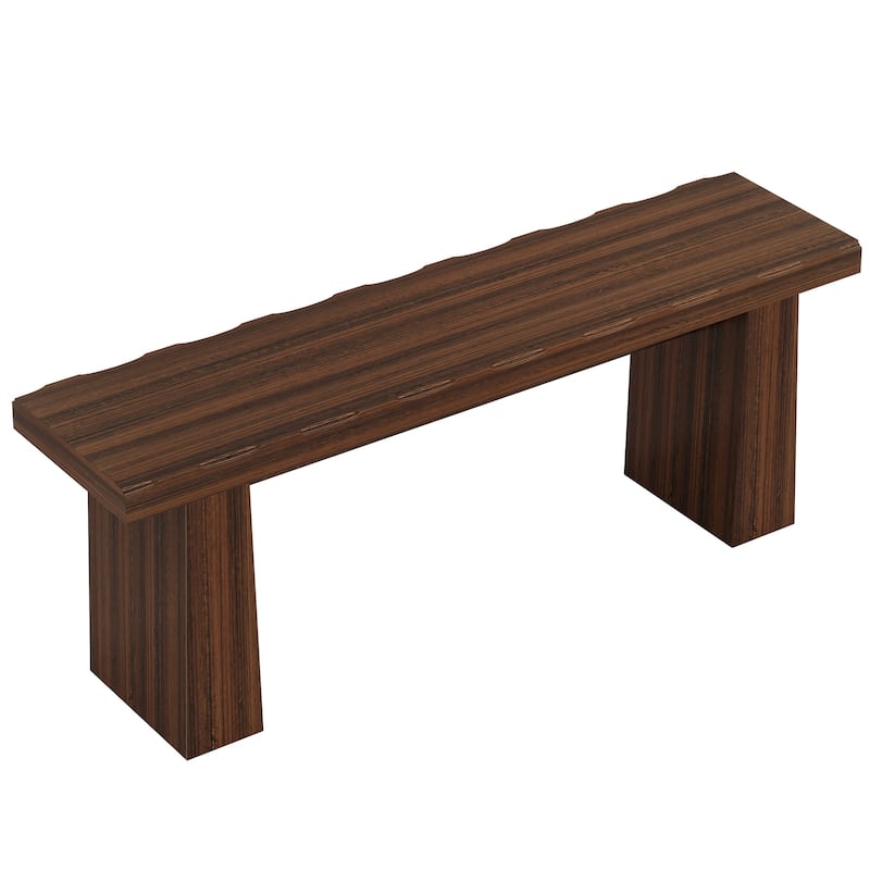 47'' Wood Bench with Double Pedestal for Entryway Kitchen Bedroom