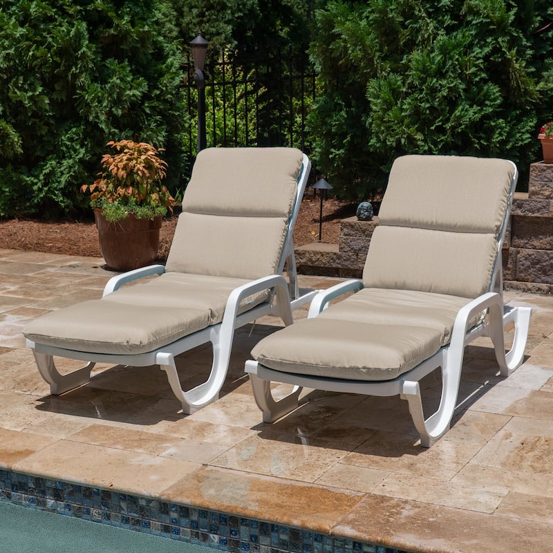 Casual Cushion Sunbrella® Fabric 1-Piece Outdoor Chaise Cushion, 22.5"W x 74"L - 22.5"W x 74"L