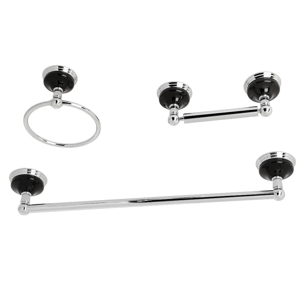 Kingston Brass Water Onyx 3 Piece Bathroom Package with 24" Towel Bar,