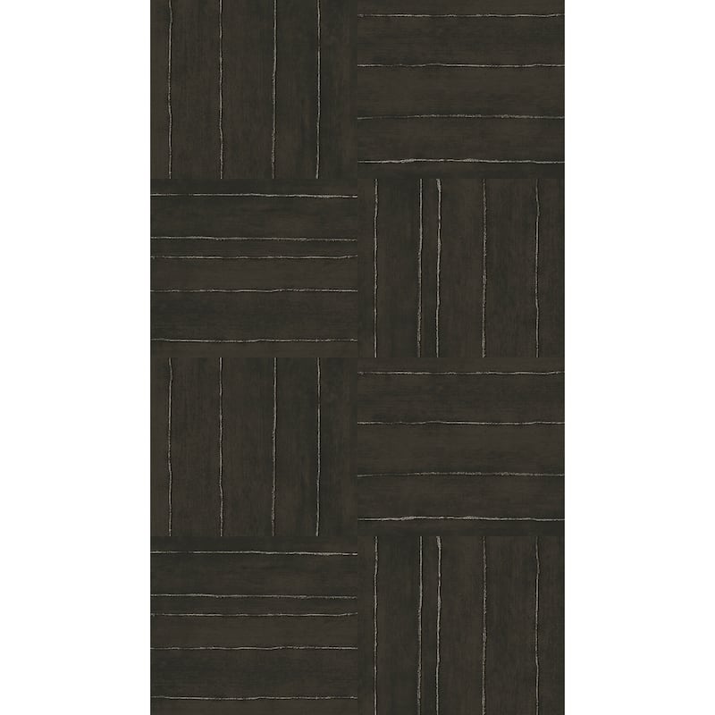 Seabrook Designs Plaza Geometric Non-Woven Unpasted Wallpaper - 20.9 in. W x 33 ft. L - Metallic Espresso