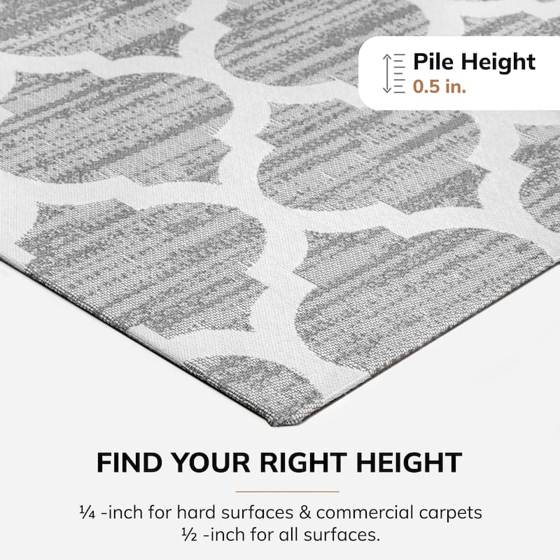 Jani 40"x54" Rug'd Chair Mat-Rug Style Office Chairmat for Carpet & Hard Floors| 0.5" Thick |Non-Slip, Foldable Desk Chair Mat