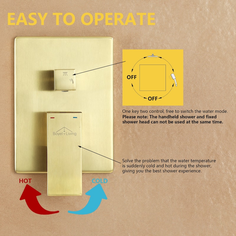 2-Function 10/12/16 In Ceiling Mounted Shower System