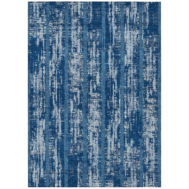 Machine Washable Indoor/ Outdoor Chantille Stripe Ombre Rug