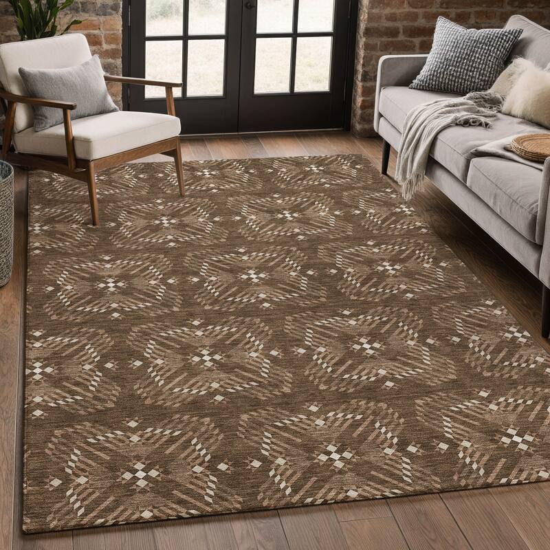 Machine Washable Indoor/ Outdoor Modern Frontenac Chantille Rug