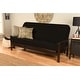 preview thumbnail 29 of 30, Porch & Den Zumbro Bonded Leather Espresso Futon Set with Mattress Canton Black