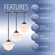 preview thumbnail 44 of 66, Cleo Adjustable Drop Metal/Glass LED Pendant, by JONATHAN Y