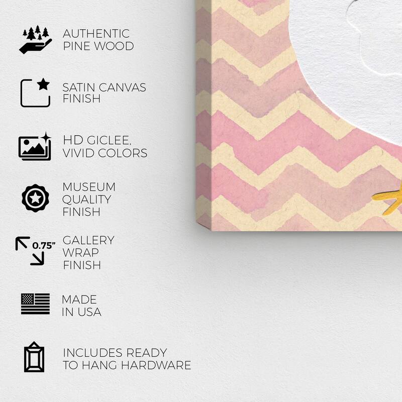 Wynwood Studio Canvas Animals H for Hen White and Pastel Pink Modern & Contemporary Wall Art Canvas Print