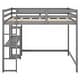 preview thumbnail 9 of 10, Gray Full Size Pine Wood Loft Bed with Built-in Desk and Shelves