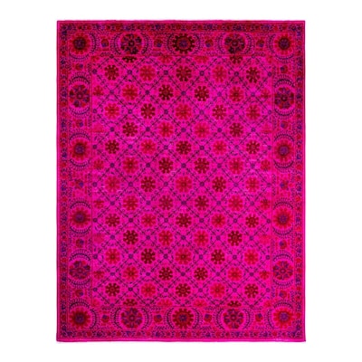 Overdyed, One-of-a-Kind Hand-Knotted Area Rug - Pink - 7' 10" x 10' 2"