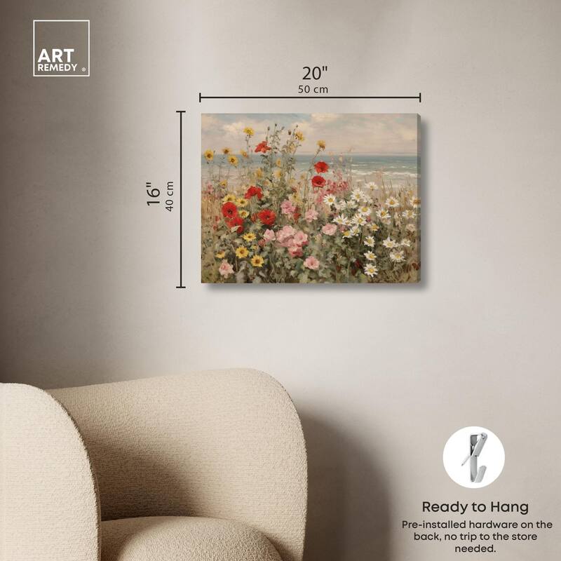 Misty Ocean Field II Canvas by Art Remedy, Gallery Wrapped