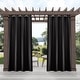 preview thumbnail 11 of 128, ATI Home Indoor/Outdoor Solid Cabana Grommet Top Curtain Panel Pair 54x108 - Black