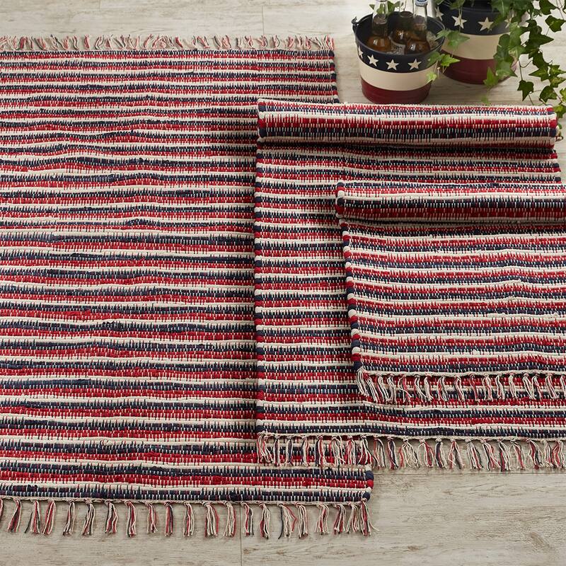 Park Designs Stars And Stripes Rag Rug - 3' x 5' - Red - 3' x 5'