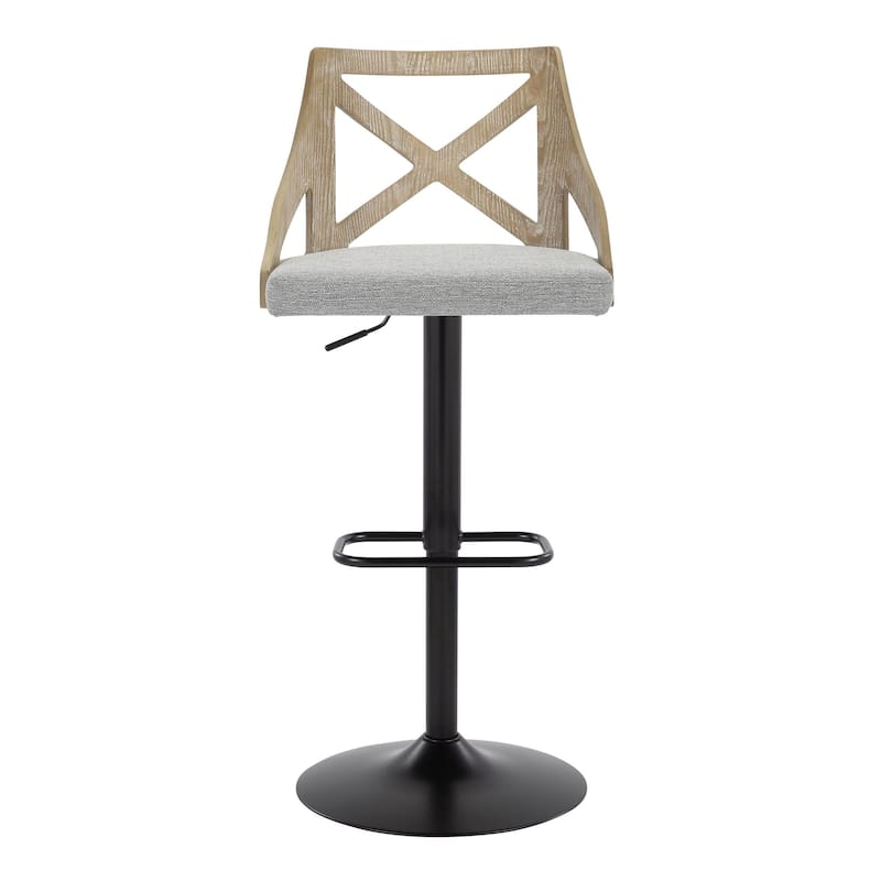 The Gray Barn Charlotte Adjustable Bar Stool with Rounded Rectangular Footrest (Set of 2)