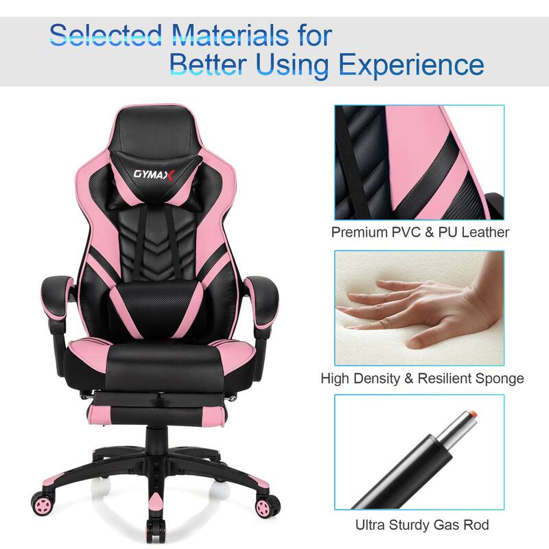 Gymax Office Computer Desk Chair Gaming Chair Adjustable Swivel - See Details