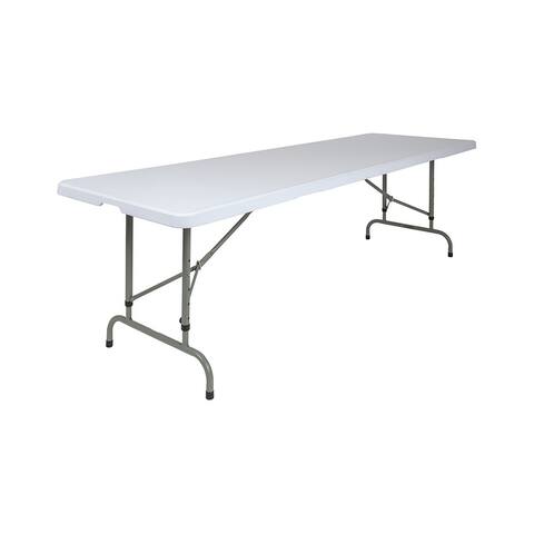 Offex 30''W x 96''L Height Adjustable Granite White Plastic Rectangular Folding Table