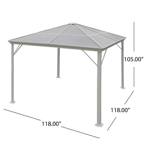 dimension image slide 3 of 2, Bailey Outdoor 10-foot Aluminum Gazebo by Christopher Knight Home