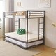 preview thumbnail 14 of 29, Twin Over Twin Bunk Bed with Trundle, Metal Bunk Bed with Two Side Ladder and Guardrails