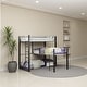 preview thumbnail 6 of 4, 3 Tier Industrial Style Twin Bunk Bed with Corner Design, Black and Gray