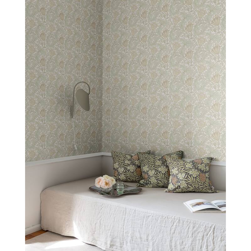 A-Street Prints Anemone Light Green Floral Trail Wallpaper