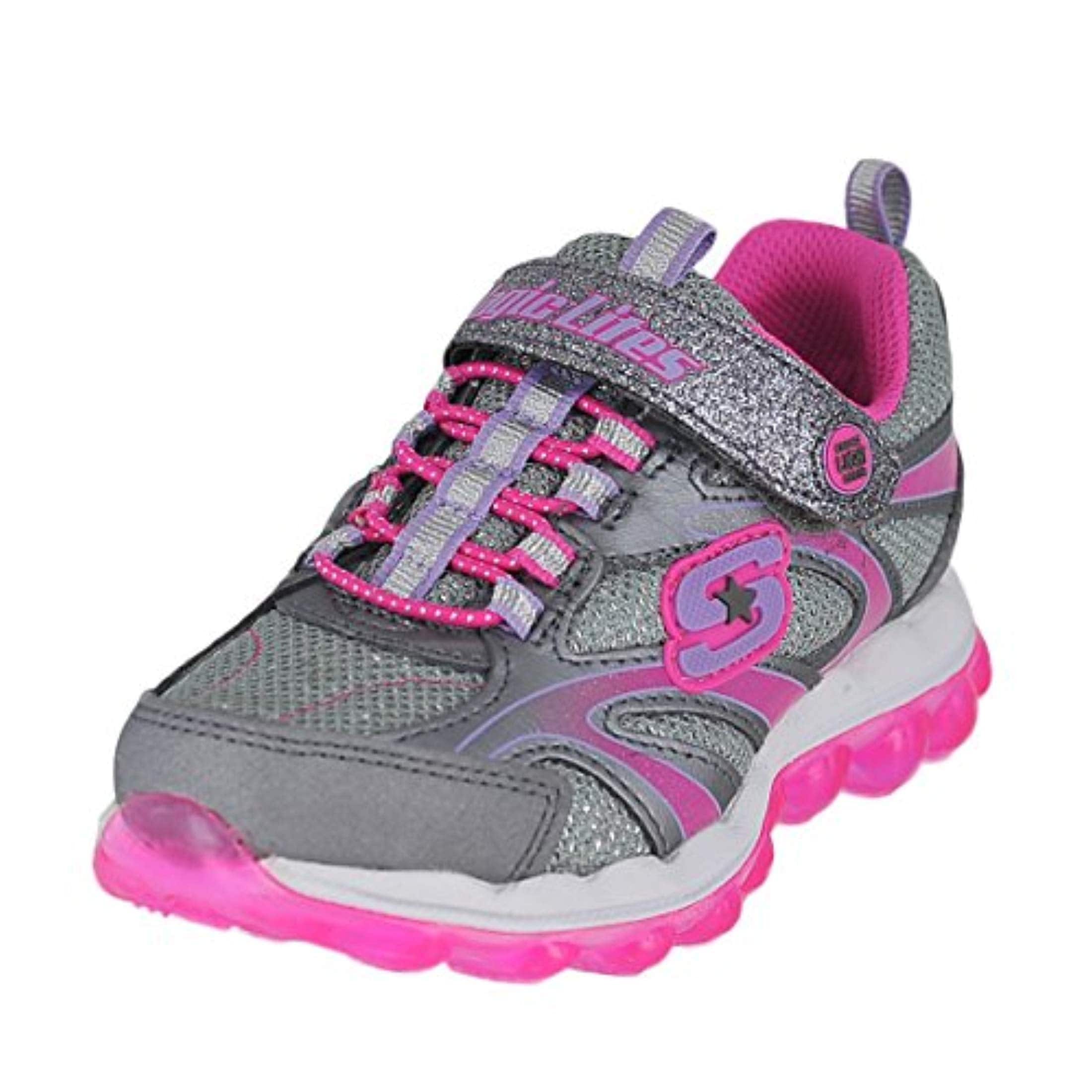 Lights By Skechers Girls Footwear Neon Colors Adjustable Straps Sz 9