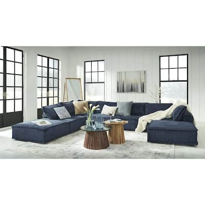 Signature Design by Ashley Bales Blue 7-Piece Modular Seating - 156"W x 156"D x 28"H