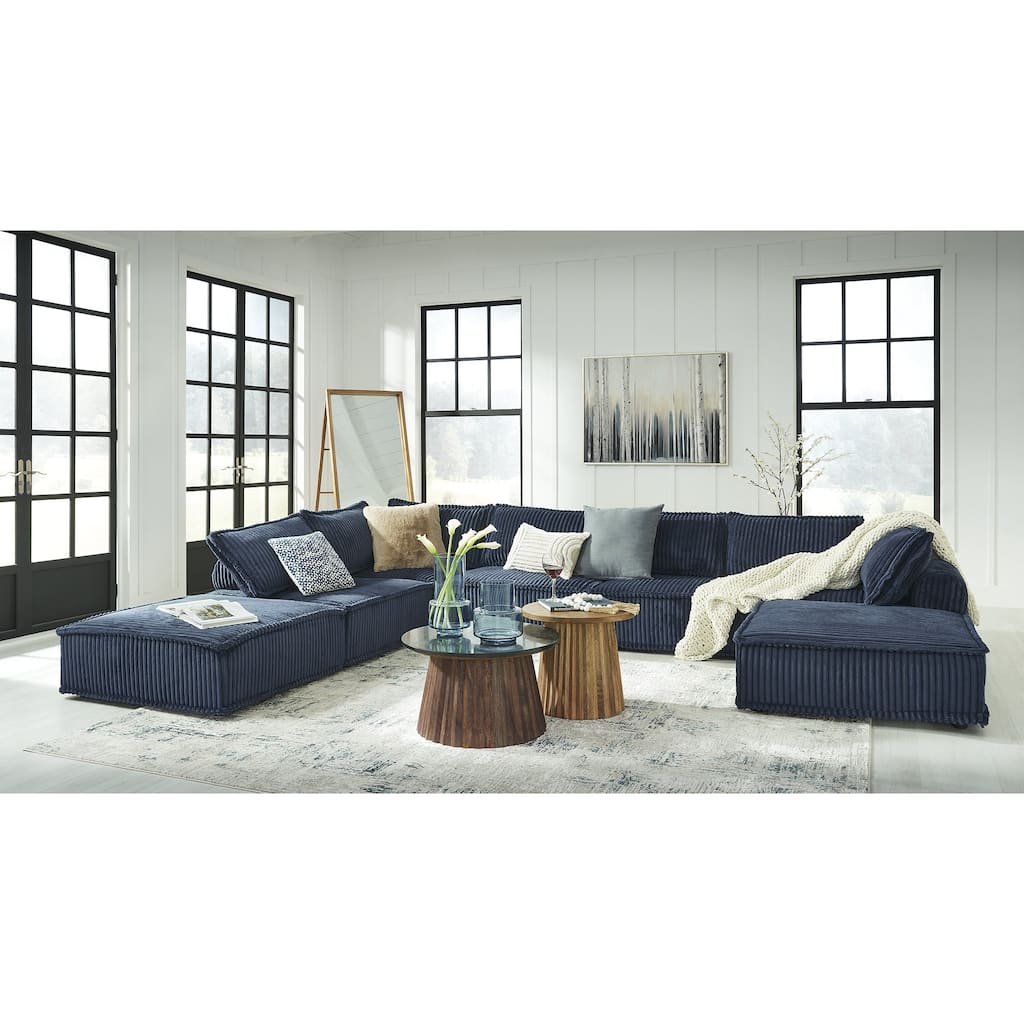 Signature Design by Ashley Bales Blue 7-Piece Modular Seating - 156"W x 156"D x 28"H