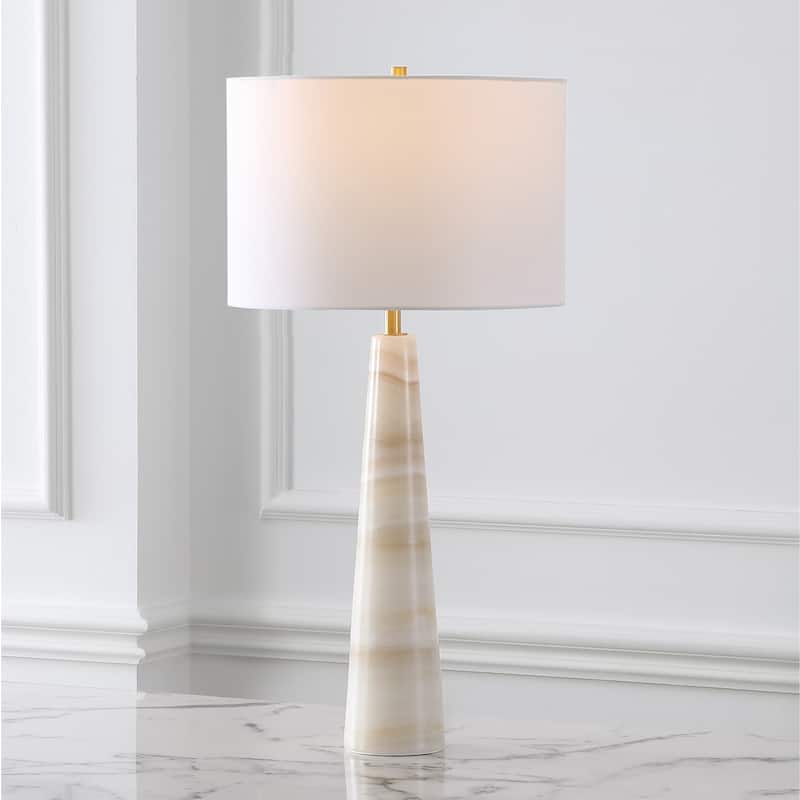 SAFAVIEH Couture Ismeralda 31-Inch Dimmable Table Lamp with LED Bulb - 15"W x 15"D x 31"H