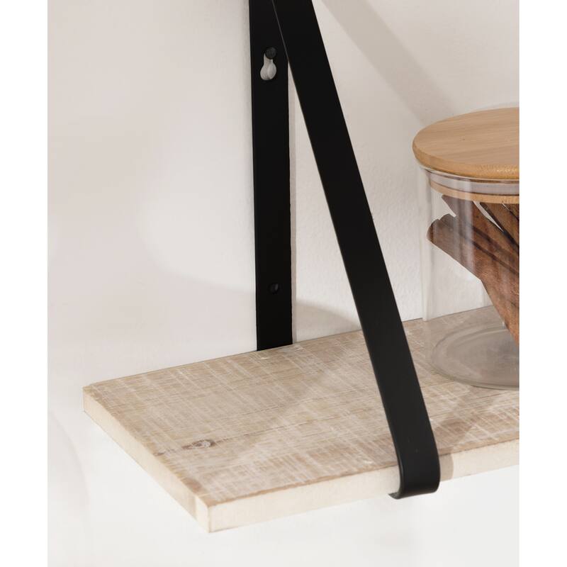 Kate and Laurel Soloman Wood 2 Piece Shelves with Metal Brackets