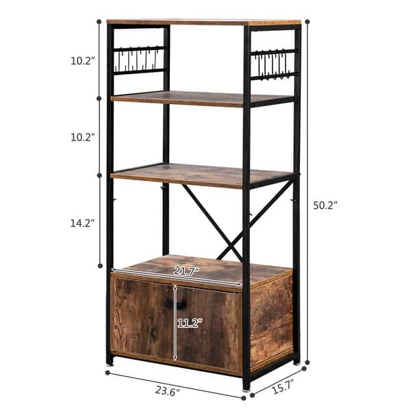 5-Layer MDF With Cabinets Industrial Style Wrought Iron Kitchen Rack ...