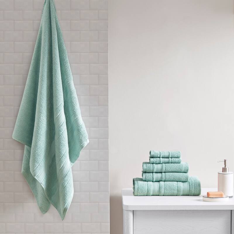 6 Piece Super Soft Cotton Quick Dry Bath Towel Set - N/A