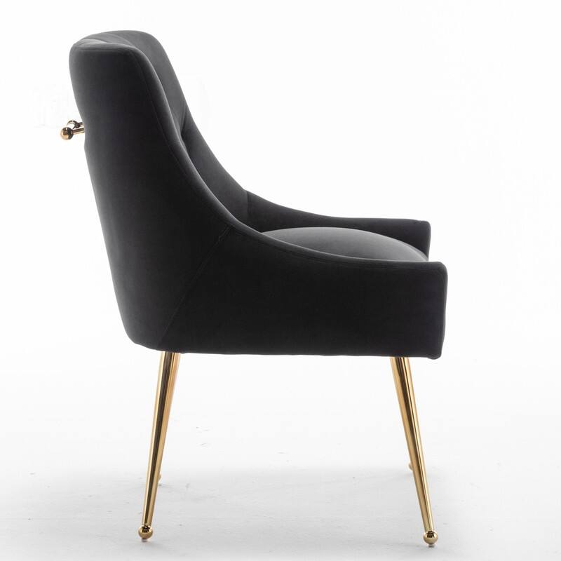 SEYNAR Modern Dining Chairs Set of 6, Velvet Accent Chair Tufted Back Armless Chair with Back Pull
