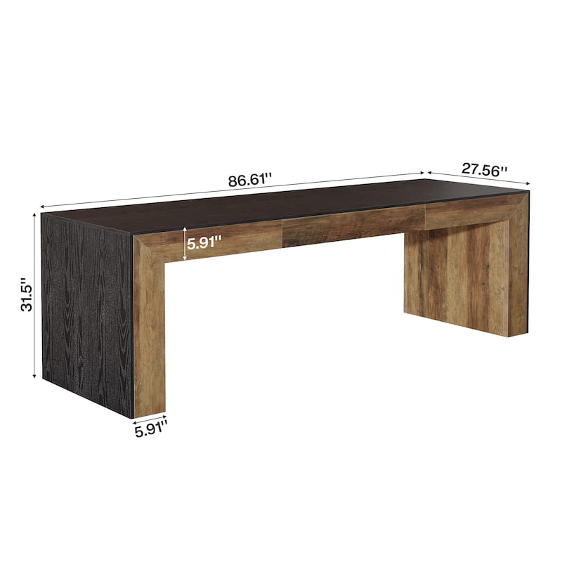86.6'' Long Double Computer Desk Large Workstations for 2 Person
