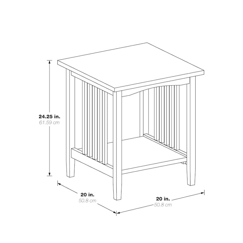 Porch & Den Clifton Mission Medium Oak Wood Finish Side Table