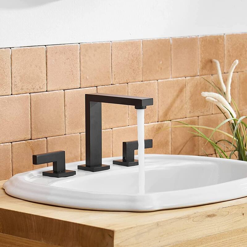 WIZ 8 in. Widespread Double Handle Bathroom Faucet With Pop-up Drain