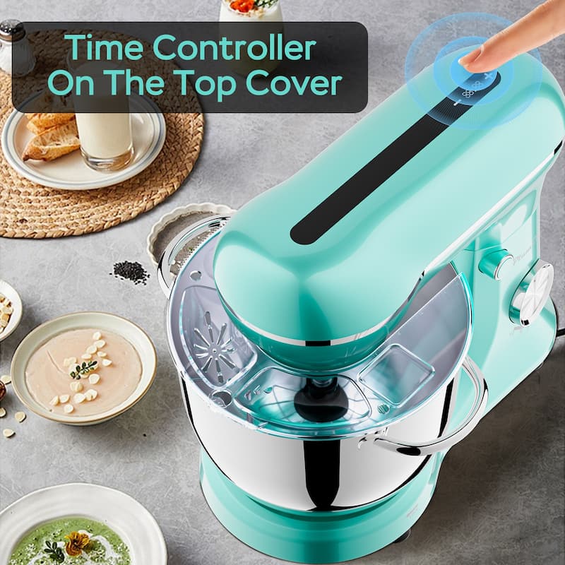 5L+4.5L Electric Food Mixer with timing, 12 Speeds Portable Lightweight Kitchen Mixer for Daily Use