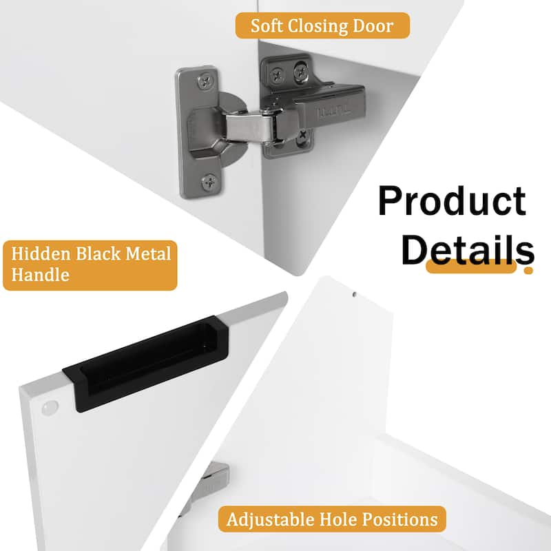 Malwee 28" FreeStanding Bathroom Vanity with Sink, Small Floor Stand Bathroom Vanity with Ceramic Sink and Soft Close Door