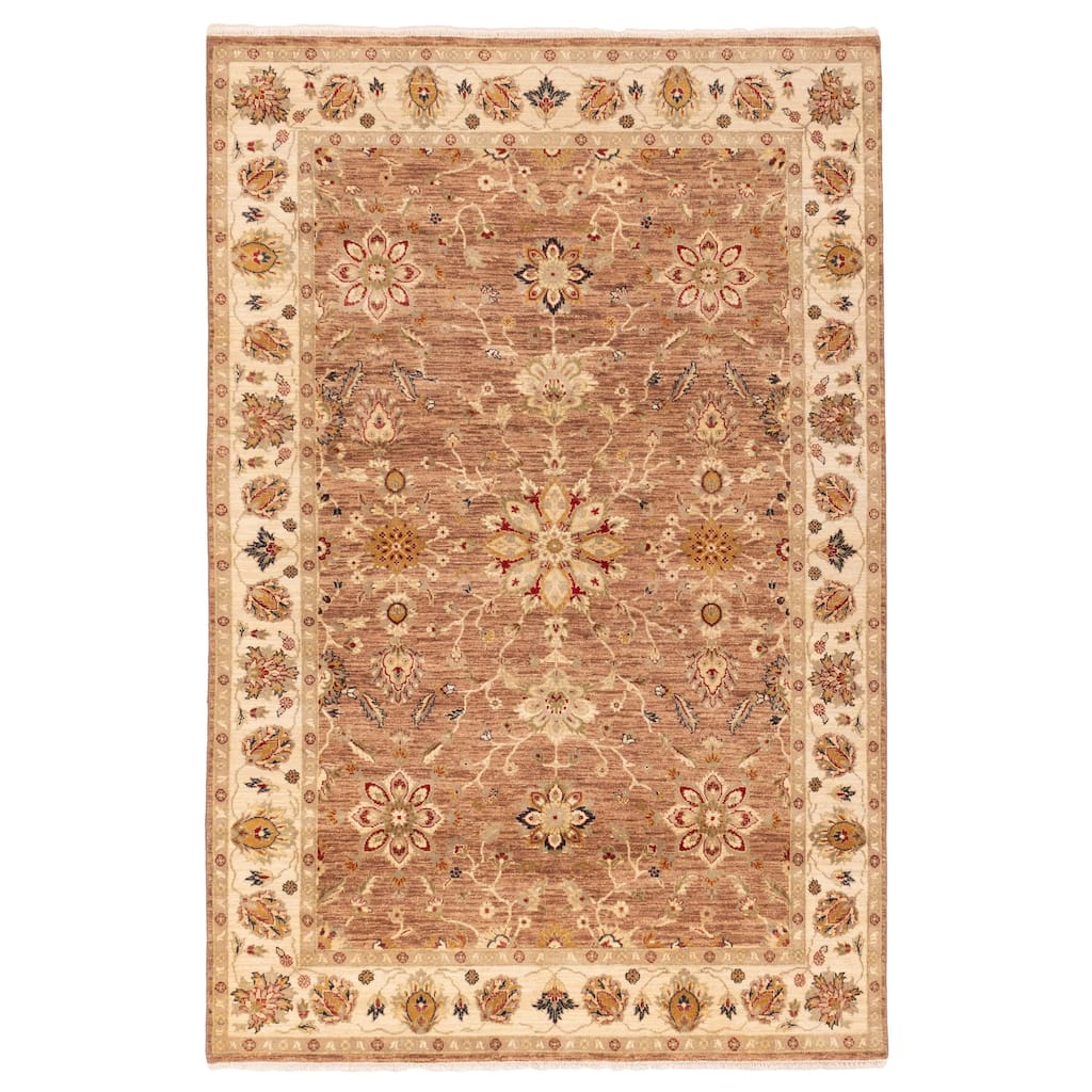 ECARPETGALLERY Hand-knotted Jamshidpour Brown Wool Rug - 5'6 x 8'1