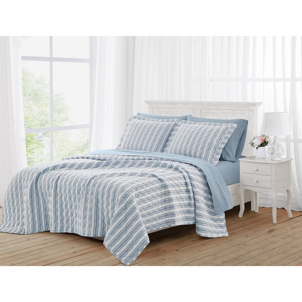 The Farmhouse by Rachel Ashwell Wide Ticking Stripe 3 Piece Quilt Set
